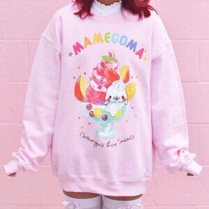 SOLD Japan LA San-X Mamegoma Sweatshirt Pink Size M Parfait Sweets Lolita Kawaii